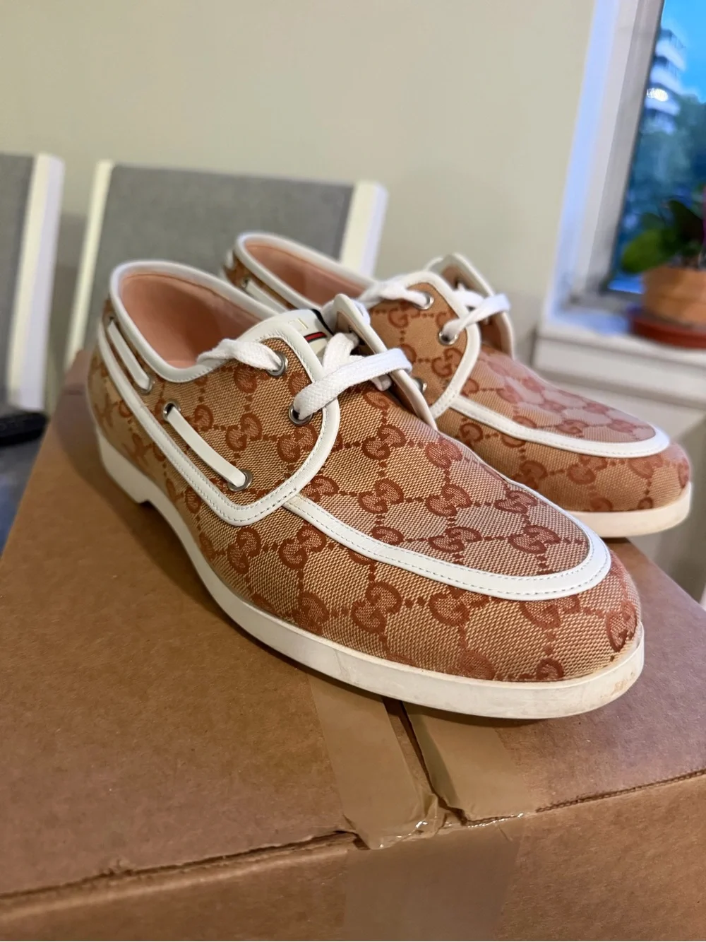 Gucci GG Canvas Boat Shoes
